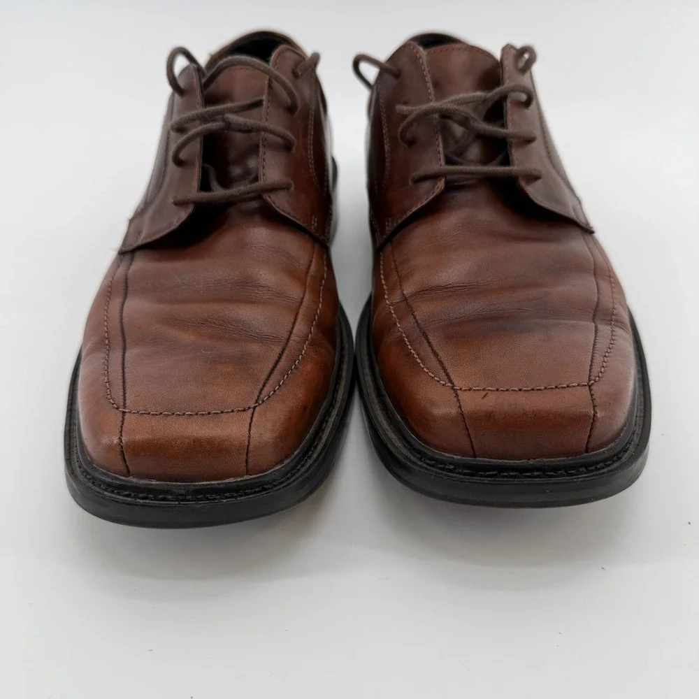 Bostonian Leather Square Toe Lace Up Dress Shoes Mens Size 10.5 M Brown